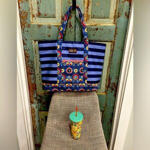 Matilda Jane  XL tote & lidded double walled insulated tumbler, EUC